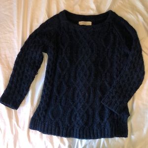 Zara Knit Wool Dark Blue Sweater
